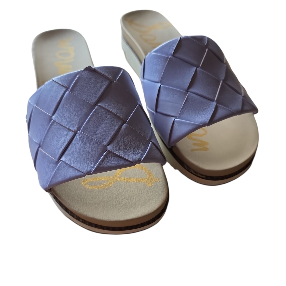 Sam Edelman Purple and Cream Quilted Sandals